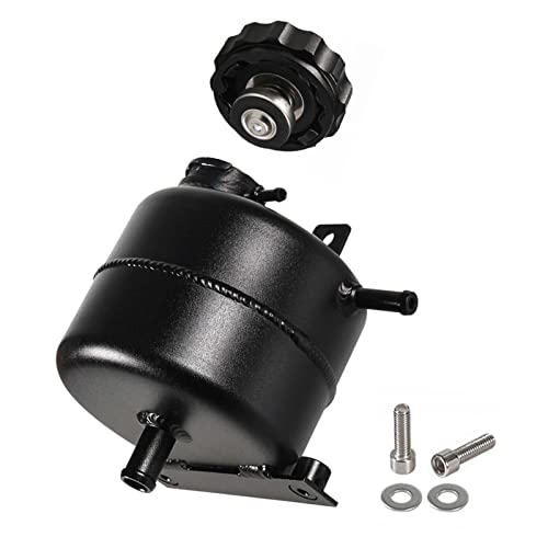 2.5L Aluminium Polished Radiator Coolant Water Overflow Expansion Tank Reservoir,Expansion Alloy Tank Radiator Reservoir Tank with Cap for Mini Cooper S R52 R53,Black - color: black