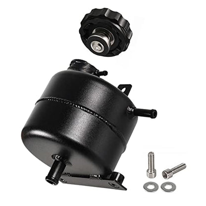 2.5L Aluminium Polished Radiator Coolant Water Overflow Expansion Tank Reservoir,Expansion Alloy Tank Radiator Reservoir Tank with Cap for Mini Cooper S R52 R53,Black - color: black
