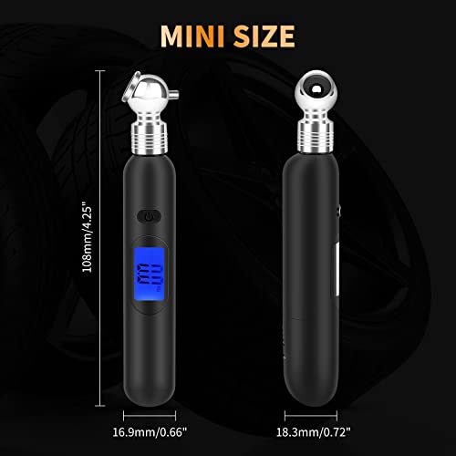 RVZONE Mini Digital Tire Pressure Gauge 3-99PSI 4 Settings Tire Gauge for Tire Pressure with Backlit LCD for for RV Car Truck Bicycle, Easy and Accurate Reading(Black)