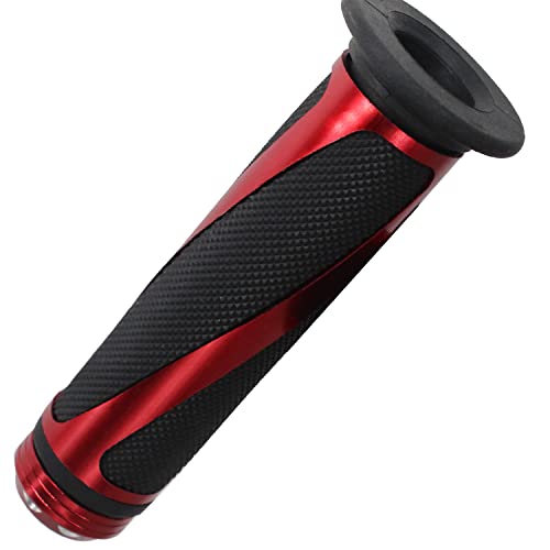 Universal Motorcycle Handlebar Grips Fits for Motorcycles with 7/8" Left Grip and 1" Right - color: Red