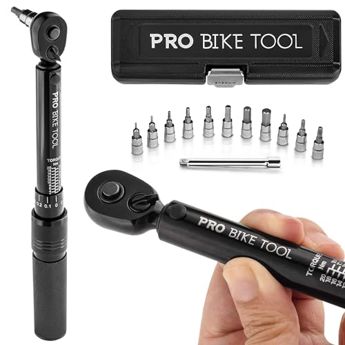 PRO BIKE TOOL Bike Torque Wrench Set - 1/4 Inch Drive, 2.2-16.9 Nm - color: Black