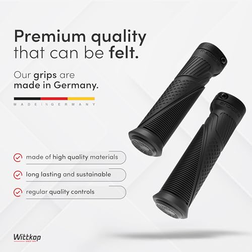 Wittkop Bike Grips With Innovative 3-Zone Design Made in Germany - Ergonomic Non-Slip Comfort and EFC Zones for Optimized Grip & Comfort - Handlebar - style: Sport