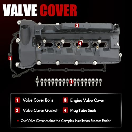 MITZONE Engine Valve Cover Left Side Compatible with 2010-2013 Land Rover LR4 2010-2019 Range Rover 2010-2019 Range Rover Sport 5.0L V8 - size: Left side