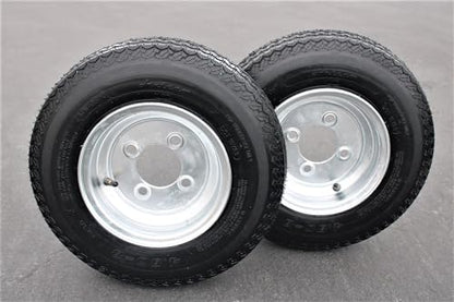 Antego 4.80-8 Trailer Tire & Wheel, 6 Ply, 4 Lug Galvanized, Set of 2