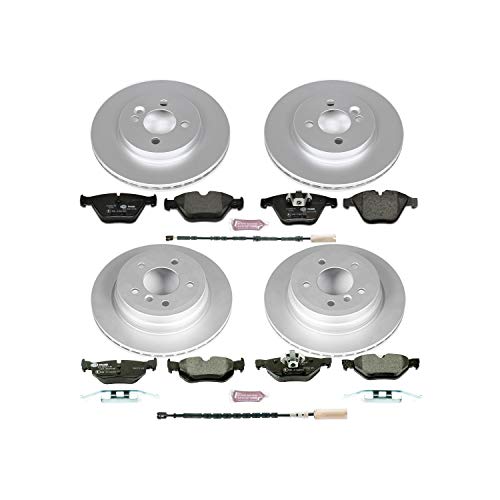 PowerStop Euro-Stop Fully Coated Front and Rear Brake Kit For BMW 328i xDrive 2011-13 - ECE-R90 Certified Brake Pads + Disc Rotor Upgrade, ESK6074