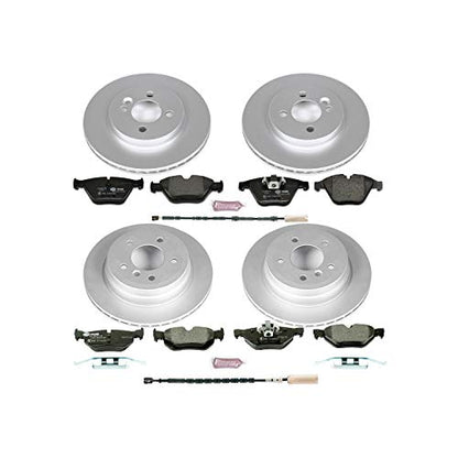 PowerStop Euro-Stop Fully Coated Front and Rear Brake Kit For BMW 328i xDrive 2011-13 - ECE-R90 Certified Brake Pads + Disc Rotor Upgrade, ESK6074