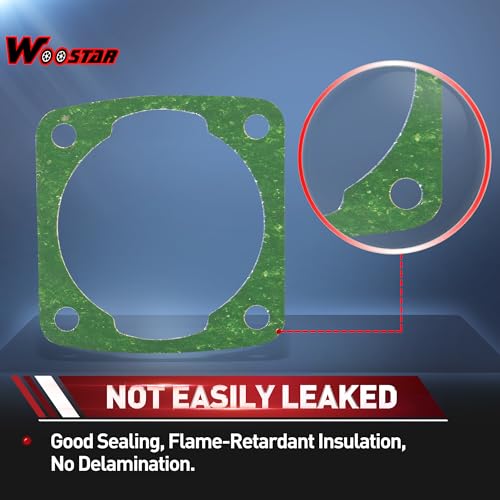 WOOSTAR 40mm Cylinder Top End Gasket Kit Replacement for 2 Stroke 49cc 50cc Yamaha Y-Zinger Jog Moped Scooter Dirt Pit Bike Go Kart
