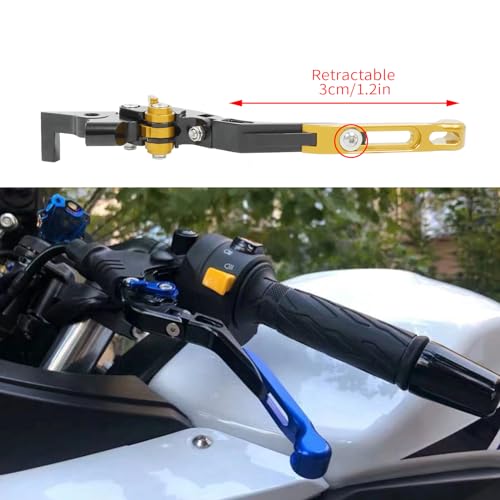CHIFUN Brake Lever and Clutch Lever Set Replacement for BMW G310R G310GS 2017-2025, Motorcycle Foldable Length Adjustable Handlebar Lever (Gold) - color: Gold