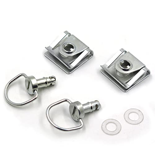 Motorcycle Parts Black Quick Release Race Dzus Style Motorcycle 1/4 Turn Fairing Fastener 15mm D-Ring Pins 2pcs Silver - color: Silver