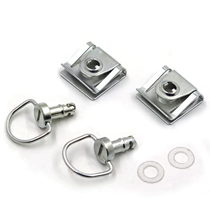 Motorcycle Parts Black Quick Release Race Dzus Style Motorcycle 1/4 Turn Fairing Fastener 15mm D-Ring Pins 2pcs Silver - color: Silver