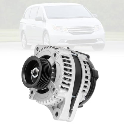 12V 130A Alternator, FIT 2011-2013 Honda Odyssey, FIT 2012-2015 Pilot, FIT 2012-2014 Ridgeline 3.5L V6, 6-Groove Pulley, Replaces OE# 31100-RV0-A01, 104210-1240, 11573