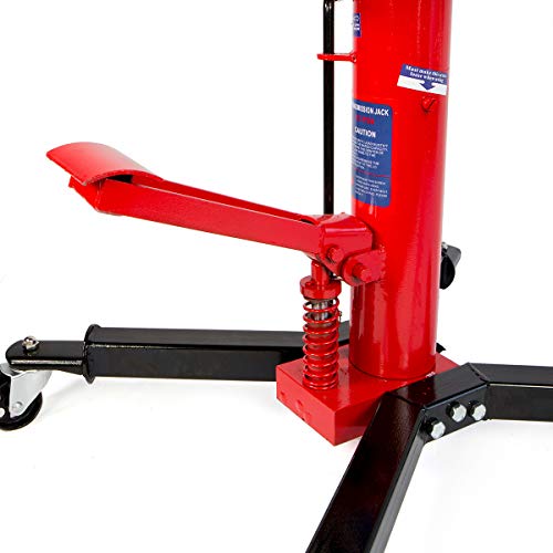 XtremepowerUS Heavy Duty 1/2 Ton Hydraulic Telescopic Transmission Jack 2-Stage Hydraulic Transmission Pump Lift Hoist, Red/Black