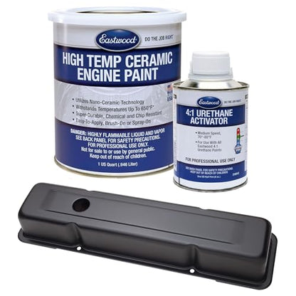 Eastwood Matte Black High Temperature Ceramic Engine Paint and Activator - color: Matte Black