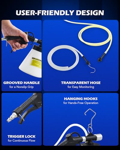 OMT Pneumatic Vacuum Brake Bleeder, 1.06qt Fluid Extractor & 8 Adapters