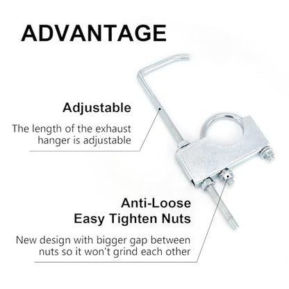 Exhaust Clamp Fit 2" Exhaust Pipe With Hanger - style: 2in