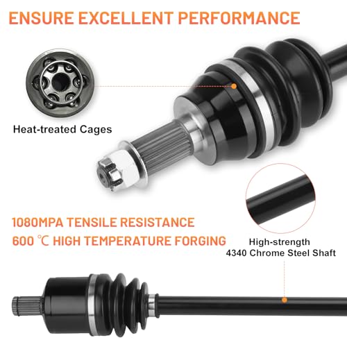 Front Left or Right CV Axles Shaft Assembly Kit for Polaris 4x4 General 1000 2016-2021, 4x4 General 4 1000 2017-2021,4x4 RZR S 900/4 900 60"2015-2018, 4x4 RZR S 1000 60" 2016-2023，Replace for ‎1333263 - size: 1 pair - front left & right
