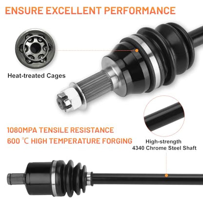 Front Left or Right CV Axles Shaft Assembly Kit for Polaris 4x4 General 1000 2016-2021, 4x4 General 4 1000 2017-2021,4x4 RZR S 900/4 900 60"2015-2018, 4x4 RZR S 1000 60" 2016-2023，Replace for ‎1333263 - size: 1 pair - front left & right