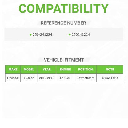 O2 Oxygen Sensor Downstream B1S2 Compatible with Hyundai Tucson 2016 2017 2018, L4 2.0L, FWD only # 250-241224 250241224 - size: 250-241224