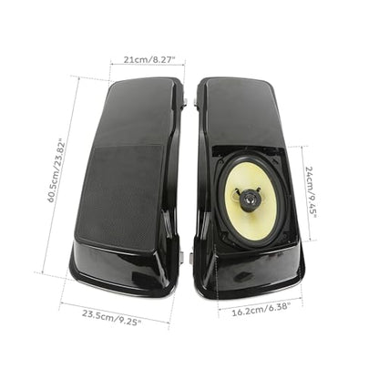 XMT-MOTO Hard Saddlebag Lids W/Dual 6"x9" Speakers Fit for Harley Touring - style: Black Dual 6x9 Speaker Saddlebag Lids (94-13)