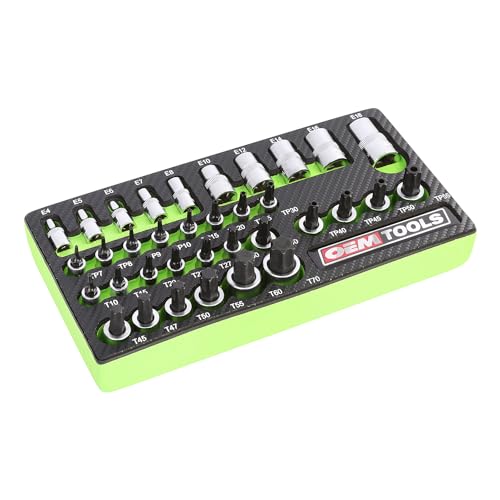 OEMTOOLS 23991 35 Pc Torx Bit Set & E Torx Socket Set 1/4", 3/8" & 1/2" Dr - size: 35 Piece