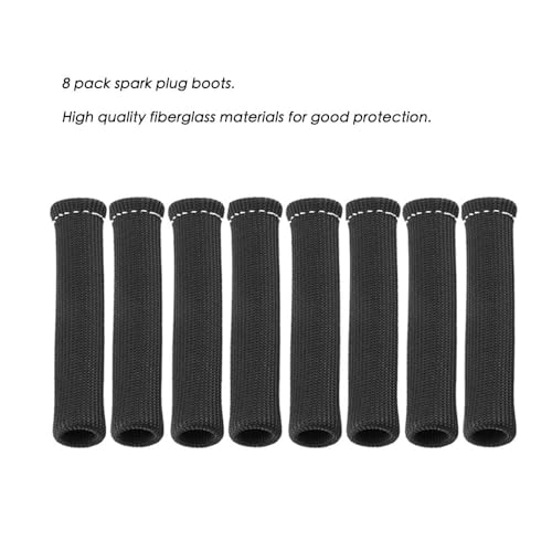Spark Plug Wire Heat Shield Spark Plug Wire Heat Shield Sleeve Spark Plug Boot Protector Boots Wrap for SBC BBC 350 454 8PCS Plug Wire Covers - 2500F High Temp Protection（Black) - color: Black