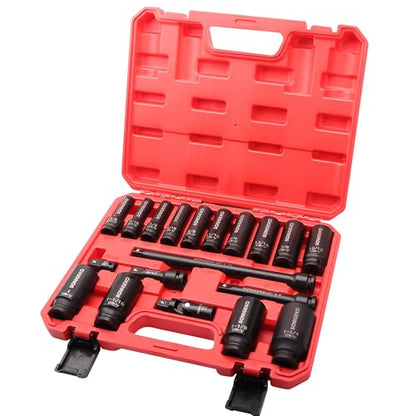19-Piece 1/2" Drive Impact Socket Set - size: 19 PCS, 1/2" Socket Set, SAE