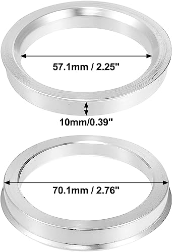 4pcs OD 70.1mm to ID 57.1mm Aluminum Alloy Car Hub Centric Rings Wheel Bore Center Spacer