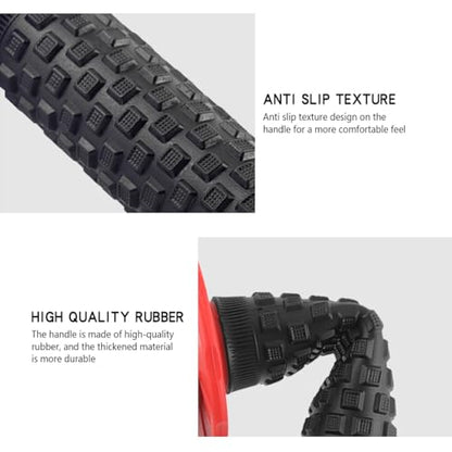 Bittwee 2PCS Motorcycle Hand Grip, 7/8'' 22mm 24mm Left Right Rubber Motorbike Pillow Thruster Grips, Anti-Slip Racing Handlebar Grips, Universal for Motocross Scooter Dirt Bike (Red/Black) - color: Red/Black