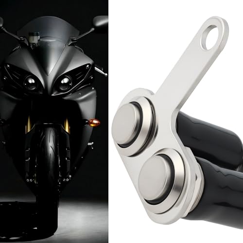 OTOTEC 12V LED Motorcycle Handlebar Switch Adjustable Mount Stainless Steel Momentary ON/Off Button Switch, Blue