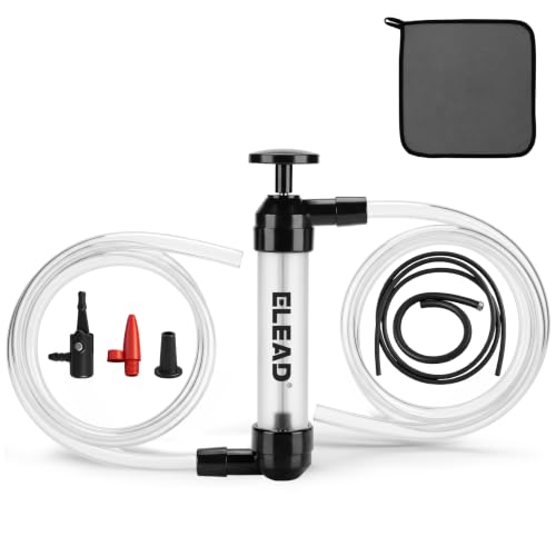 Fluid Transfer Siphon Pump for Gasoline, Multi-use Liquid Transfer Pump, Max 3 GPM High Flow, Hand Pump with Inflator Hose adapter, Balloon Adapter for Gas, Water, Transmission Fluid and Diesel - color: Clean White