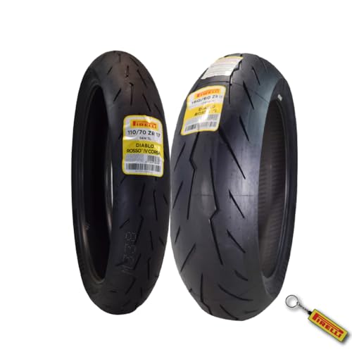 Pirelli Diablo Rosso IV Front & Rear Tire Set 110/70 ZR 17 & 180/60 ZR 17 - size: 110/70 ZR 17 54W; 180/60 ZR 17