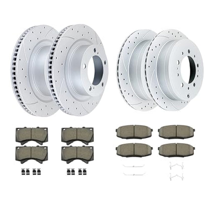 Acinoparts Front (13.90") and Rear(13.58") Brake Kit for 2008-2021 Toyota - size: HMBK22201
