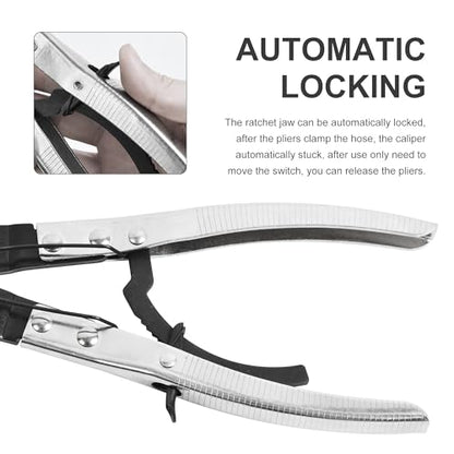 3pcs Ratcheting Hose Pinch Off Pliers Set, 8in 10in 12in Hose Clamps Pliers for Automotive, Radiator, Fuel & Coolant Lines