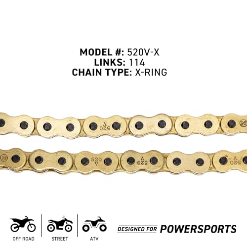 NICHE Drive Sprocket Chain Combo for Yamaha Virago V-Star 250 Route 66 XV250 Front 16 Rear 45 Tooth 520V-X X-Ring 114 Links - size: X-Ring Chain