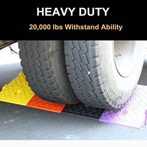 2 Pack 5.1" High Portable Curb Ramps Lightweight Plastic, Heavy Duty Plastic Threshold Ramp Set for Low Cars Driveway Loading Dock BikeMotorcycle Wheelchair Mobility, 5.1" H x 9.9" L x10.6 W (2 Pack) - size: 5.1"H x 9.9"L x10.6"W (2 Pack)