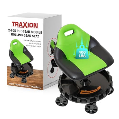 Traxion 400lb Capacity 2-705 Green Progear Mobile Rolling Gear Seat - color: Green