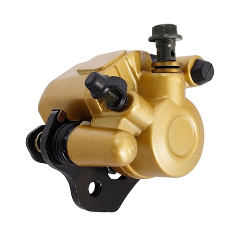RUTU Brake Caliper for Chinese ATV Quad Golden Go Kart Brake Caliper - color: Gold, size: Left exhaust screw