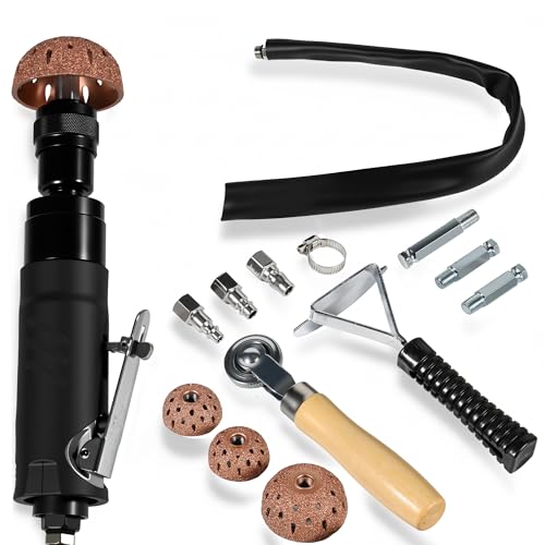 Tire Repair Kit, 2500RPM Low Speed Air Tire Buffer, Pneumatic Tire Repair Tool with 55mm 40mm Tungsten Steel Buffing Wheels, Tire Roller, Tire Inner Liner Scraper for Tire Repair Patch Tools