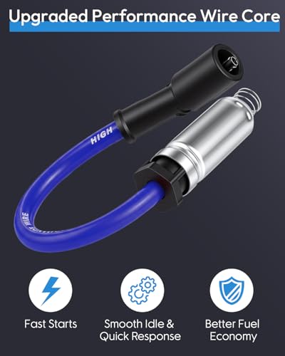 Iridium Spark Plugs and 10mm Blue Wires Set for Chevy GMC LS V8
