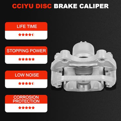 cciyu Front Left Disc Brake Caliper Assembly w/Bracket 19B2690 - size: Front Left[19B2690]
