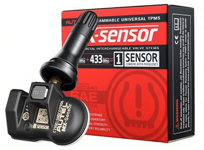 Autel TPMS Sensors MX 1 Sensor OEM Replacement Universal Tire Pressure Sensor 433/315MHz Press-in Rubber Valve Stem Programmed by TS408 TS508 TS508WF TS608 TS900 MX900TS MK900TS ITS600 MS906PRO TS - size: Autel MX Sensor Rubber 1pcs