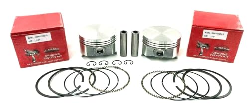 Two Pistons and Rings Compatible with Onan Engines B43, B48, P216, P218, P220 .010 Oversized Bore Replaces # 0112-0264-10, chrome