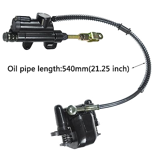 HOLATO Rear Disc Brake Master Cylinder Caliper Assembly with Brake Pads for 50cc 70cc 90cc 110cc 125cc Tao Tao 110 Coolster 3050HD 3050C Peace Motorsports Apache Four Wheeler Quad ATV Parts Heavy duty