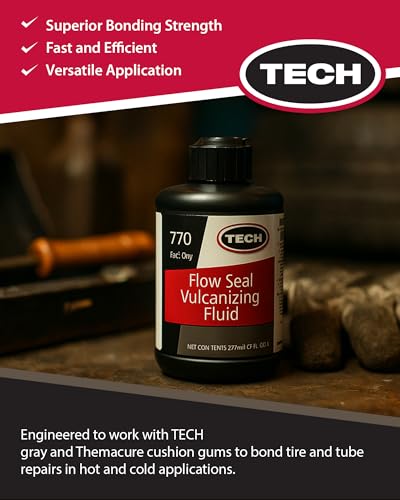 TECH Flow-Seal Tire Repair Cement, Fast-Drying Vulcanizing Fluid, 7oz