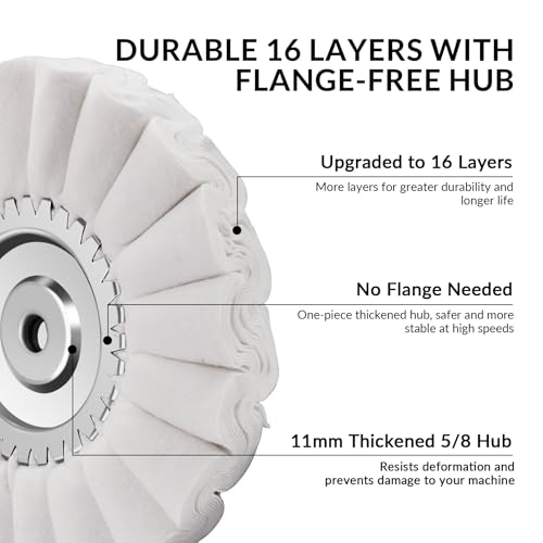 10" S-Shape Airway Buffing Wheel with One-Piece Hub（Super Fine） - color: Super Fine Polishing