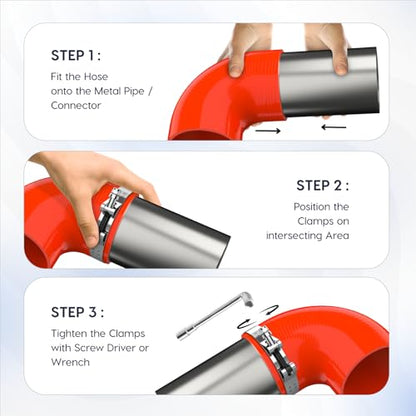 Endure 90 Degree Silicone Elbow Intake Hose 4-Ply, 4"(102mm) - Red - color: Red, size: ID - 4Inch(102mm)