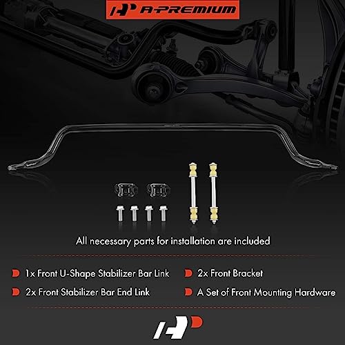 A-Premium [30mm] Front Suspension Stabilizer Bar Assembly Sway Bar Kit