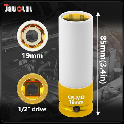 19mm 1/2"Drive Wheel Protector Impact Socket, Lug Nut Impact Socket - size: 19MM
