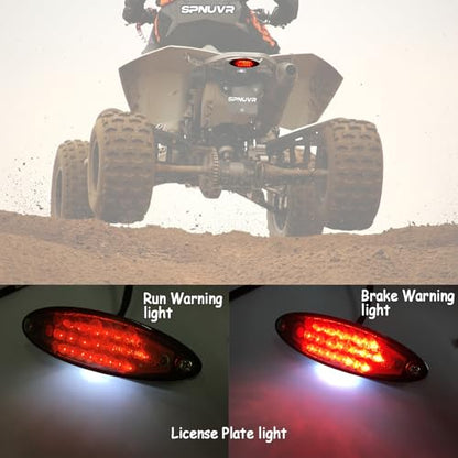 Universal 12V 28LEDs Motorcycle Brake Warning Tail Lights - color: Smoke