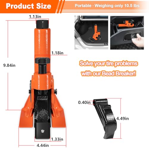 LAIKOU Manual Tire Bead Breaker for 38"-42" Tires Changer Tool w Rubber Pad
